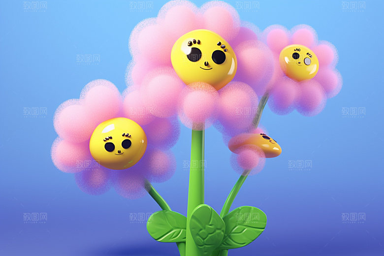 感恩节气球花朵模型素材矢量元素