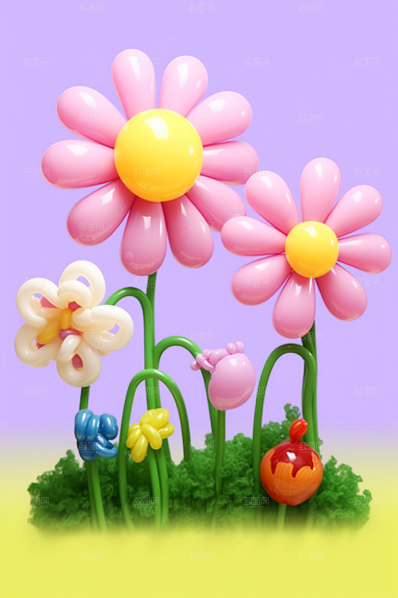 感恩节花卉花束母亲节矢量元素
