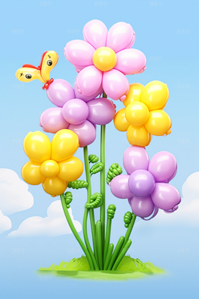 感恩节花卉花束母亲节矢量元素