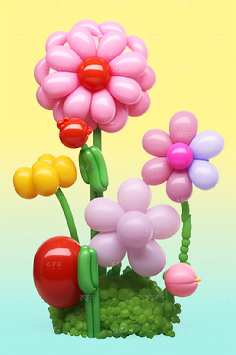 感恩节模型素材花卉花束矢量元素