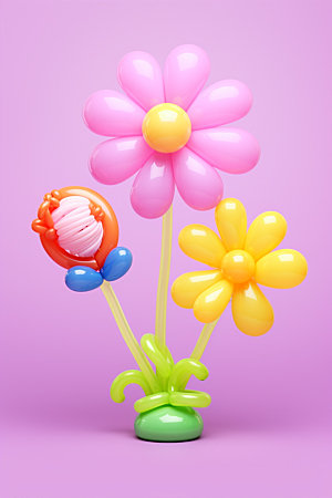 感恩节毛绒花朵气球花朵矢量元素