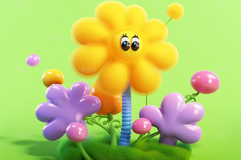 感恩节花卉花束可爱卡通矢量元素
