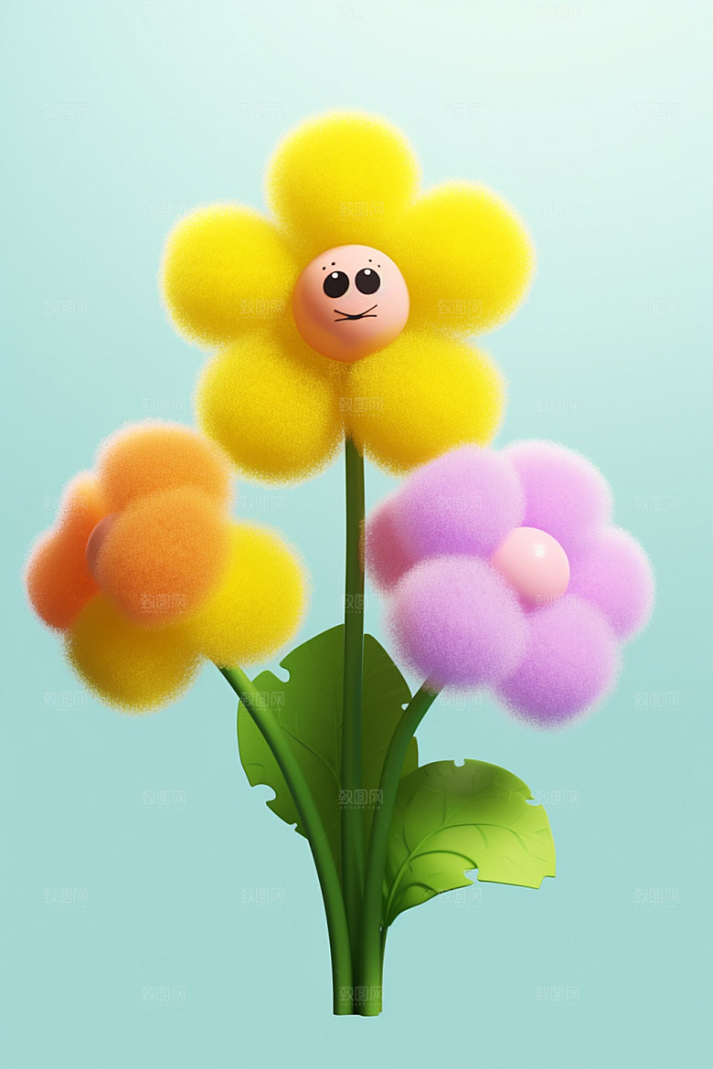 感恩节模型素材花卉花束矢量元素