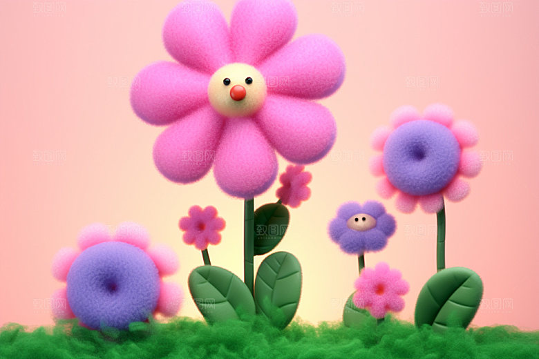 感恩节花卉花束母亲节矢量元素