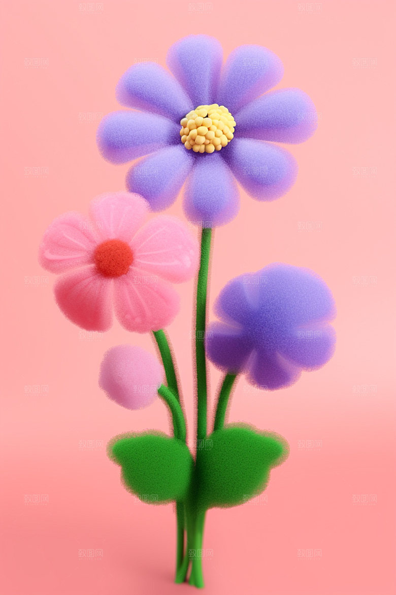 感恩节模型素材气球花朵矢量元素