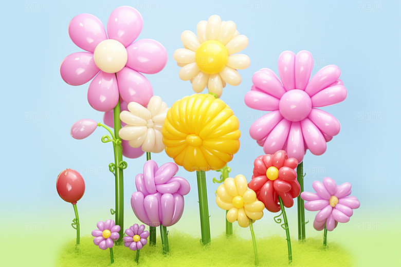 感恩节母亲节毛绒花朵矢量元素