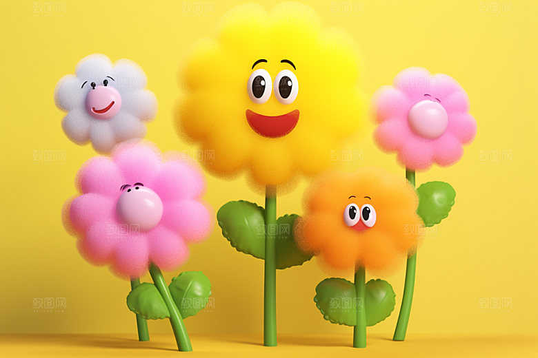 感恩节花卉花束母亲节矢量元素