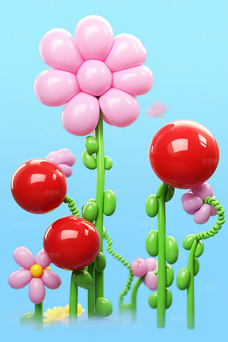 感恩节母亲节花卉花束矢量元素
