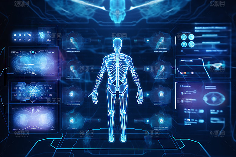人体模型医疗元素健康创意元素