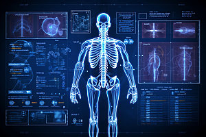 人体模型科技健康创意元素