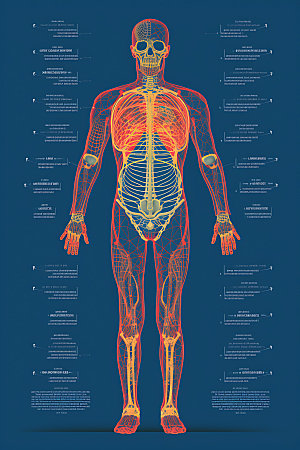 人体模型人体结构医疗元素创意元素
