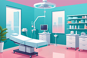 手术室诊室治疗室插画