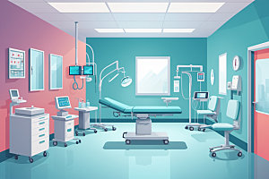 手术室治疗室诊疗插画