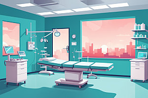手术室就医诊室插画