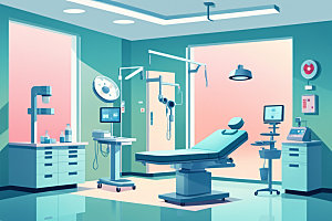 手术室医学环境插画