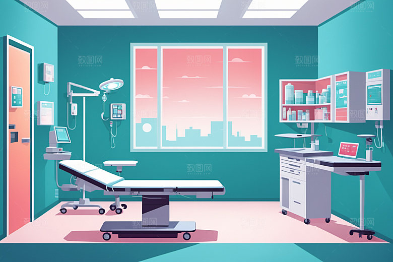 手术室医学医疗插画