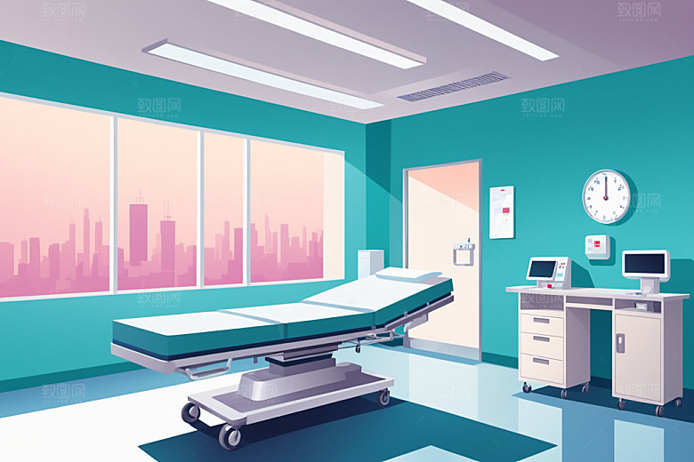 手术室环境诊疗插画