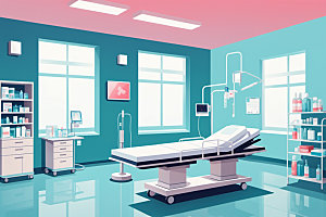 手术室就医环境插画