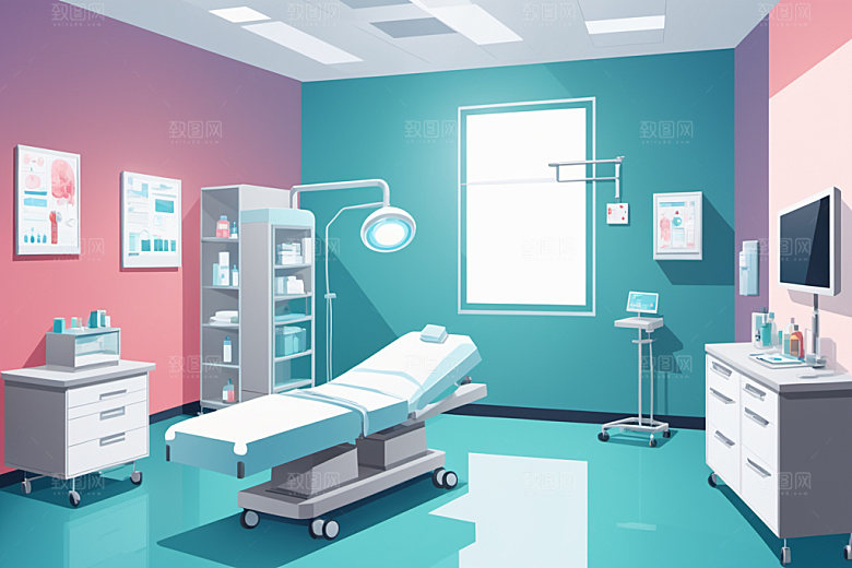 手术室医学看病插画