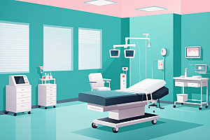 手术室医疗环境插画