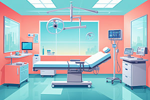 手术室诊疗环境插画