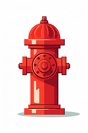 消防宣传灭火器消防栓卡通插画