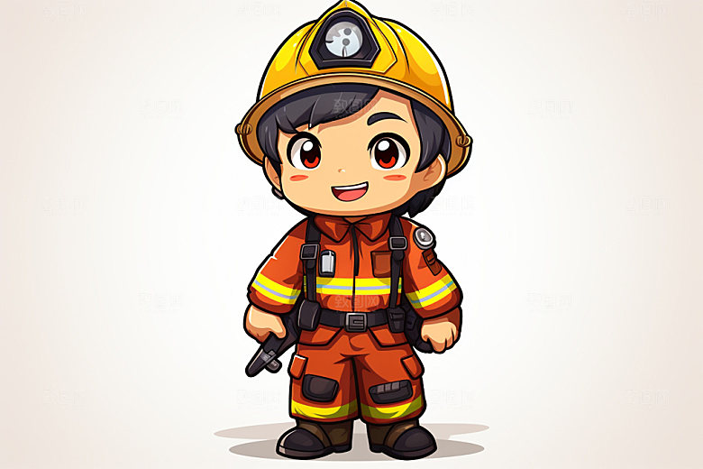 消防宣传拟人化消防救援矢量素材