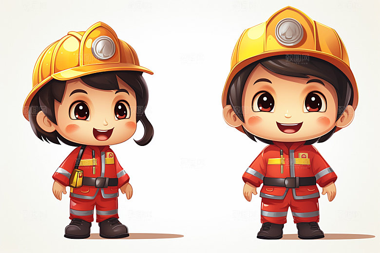 消防宣传人物插画消防安全矢量素材
