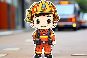 消防宣传人物插画拟人化矢量素材
