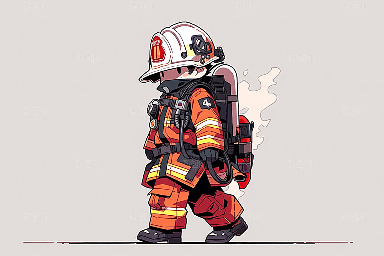 消防宣传人物插画消防安全矢量素材
