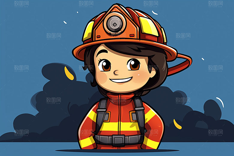 消防宣传消防安全人物插画矢量素材