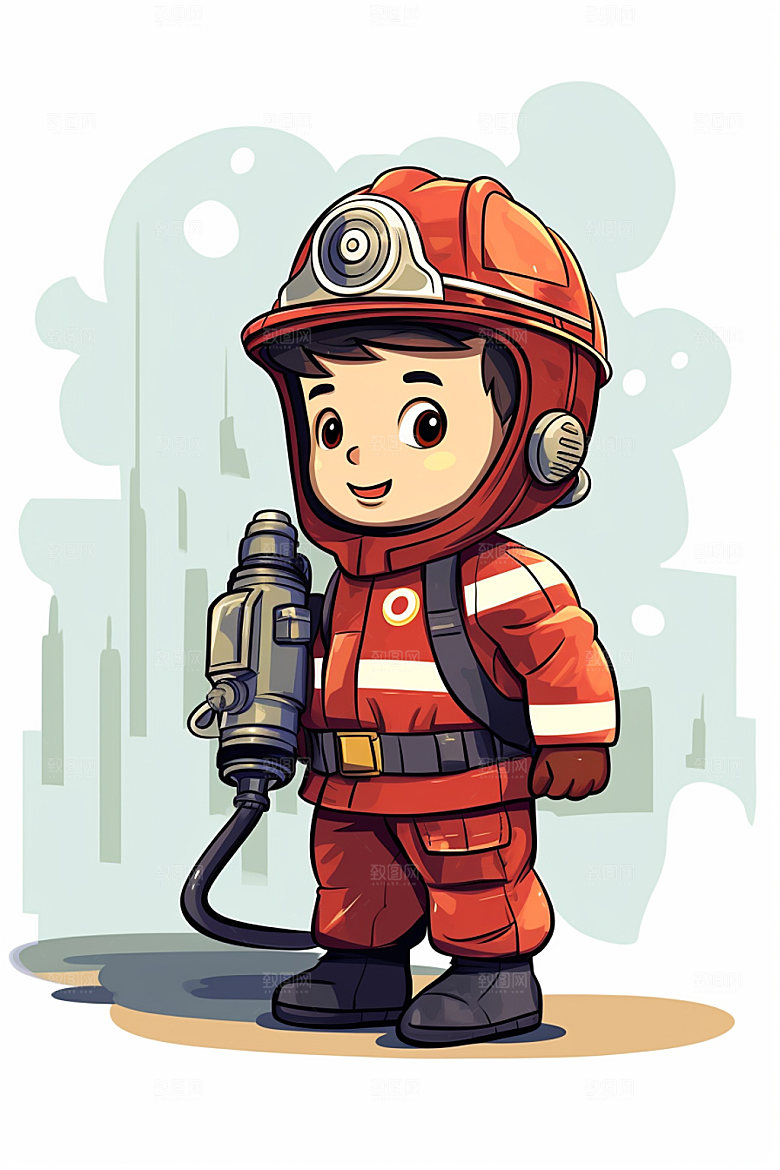 消防宣传消防安全人物插画矢量素材
