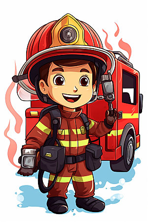 消防宣传消防救援消防安全矢量素材