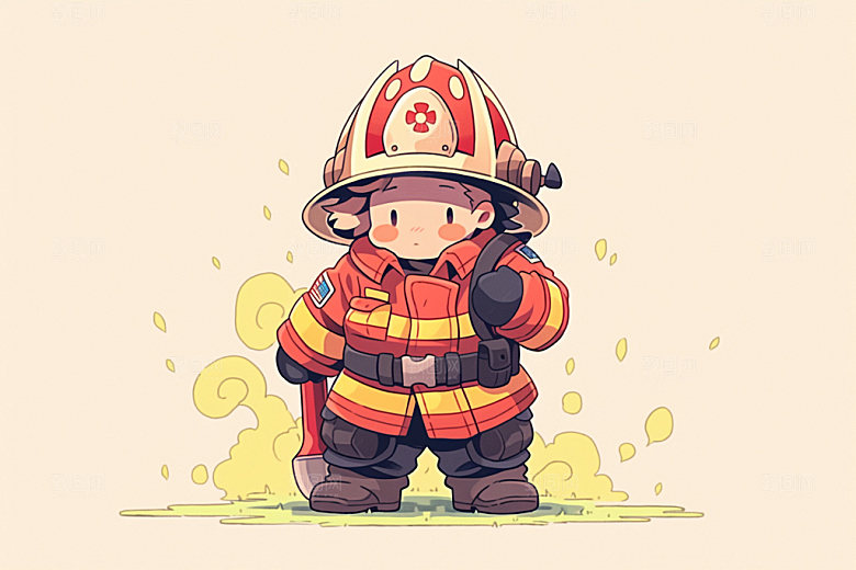 消防宣传人物插画消防安全矢量素材