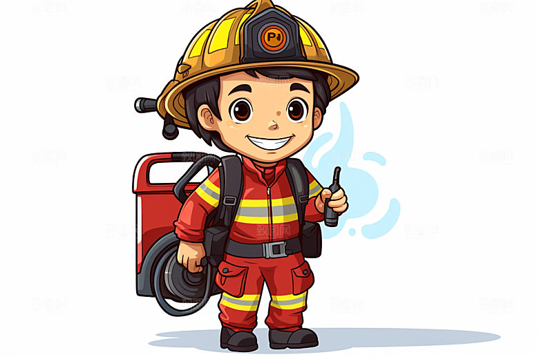 消防宣传消防安全拟人化矢量素材