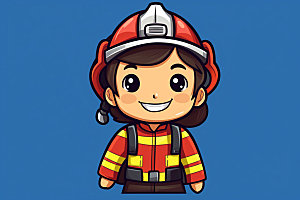 消防宣传消防安全人物插画矢量素材