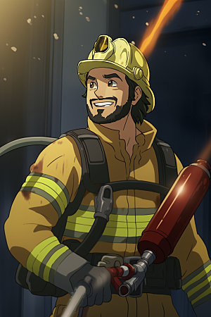 消防宣传火灾人物插画矢量素材