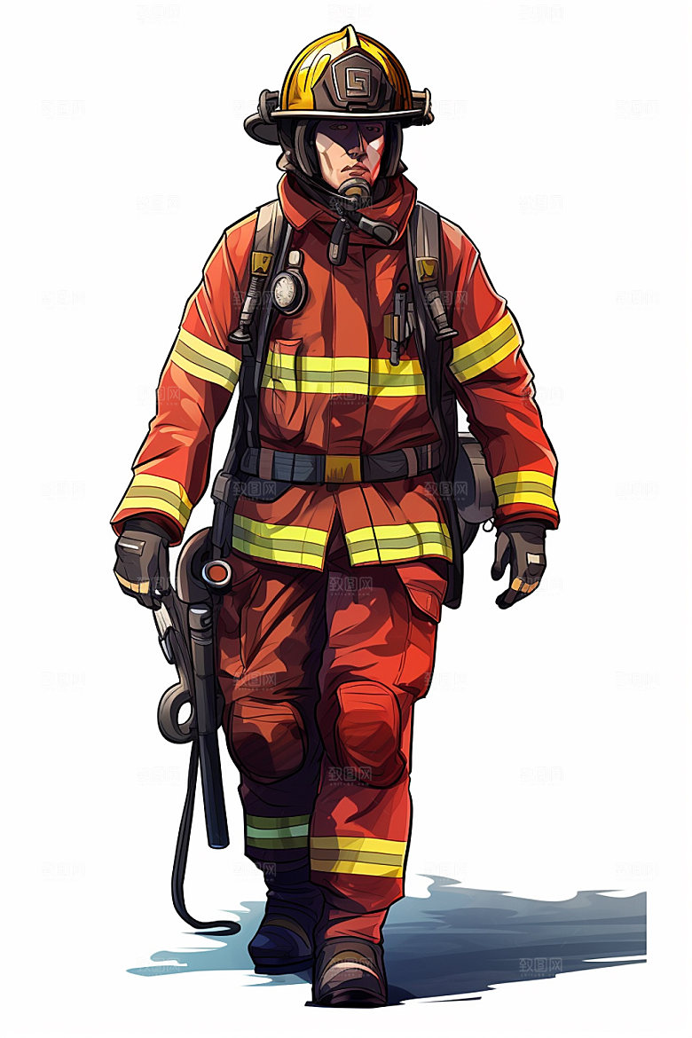 消防宣传人物插画消防安全矢量素材