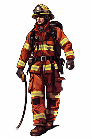 消防宣传消防安全人物插画矢量素材