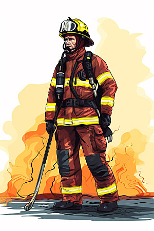 消防宣传消防安全消防救援矢量素材