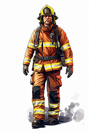 消防宣传人物插画卡通矢量素材