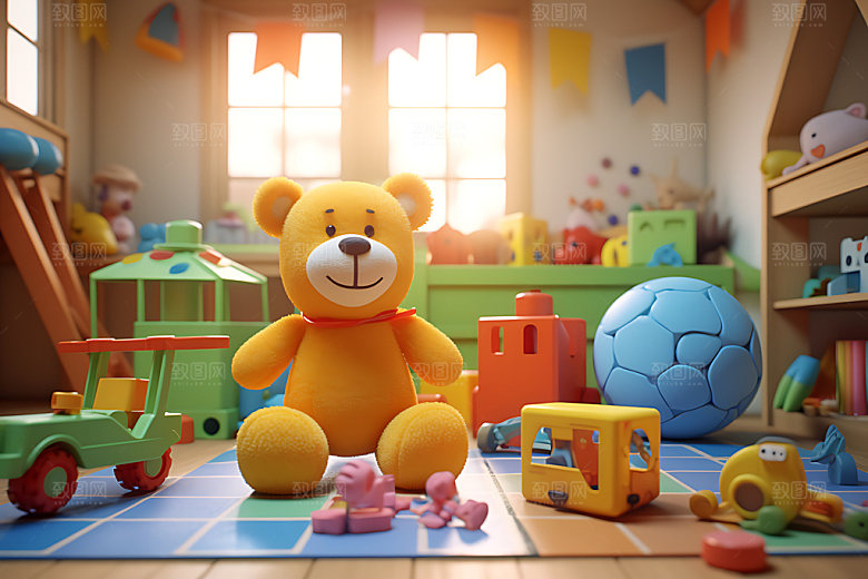 卡通幼儿园游戏动画场景