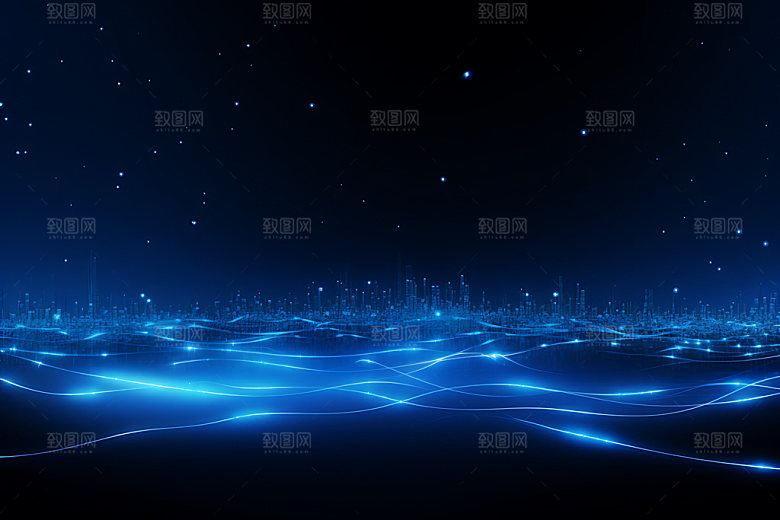 蓝色科技光效动感背景图