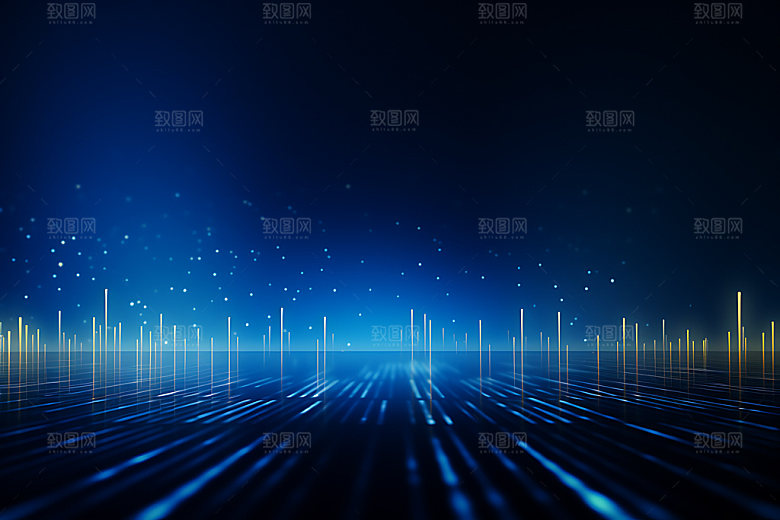 蓝色科技光效炫酷背景图