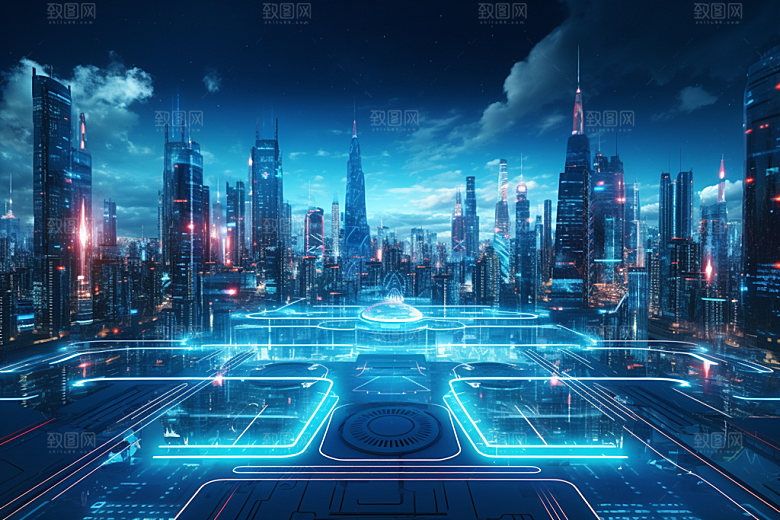 科技都市夜景数字素材