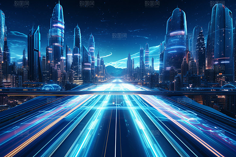 科技都市赛博朋克未来城市素材