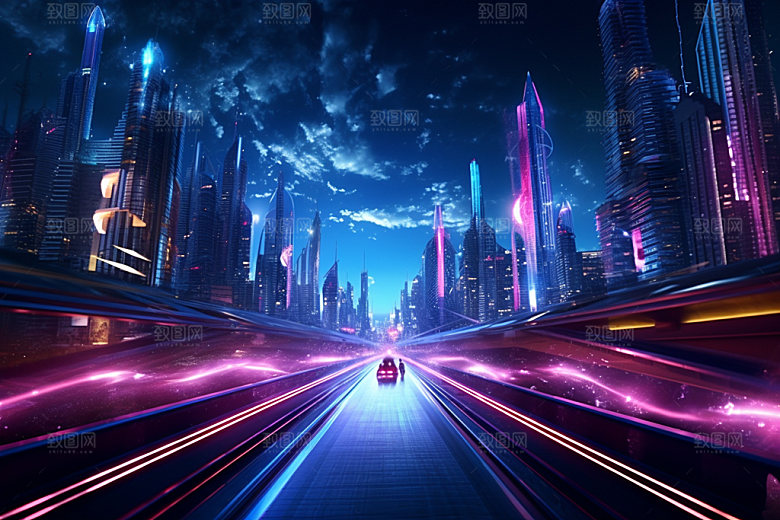 科技都市赛博朋克科创素材