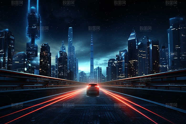 科技都市赛博朋克未来城市素材