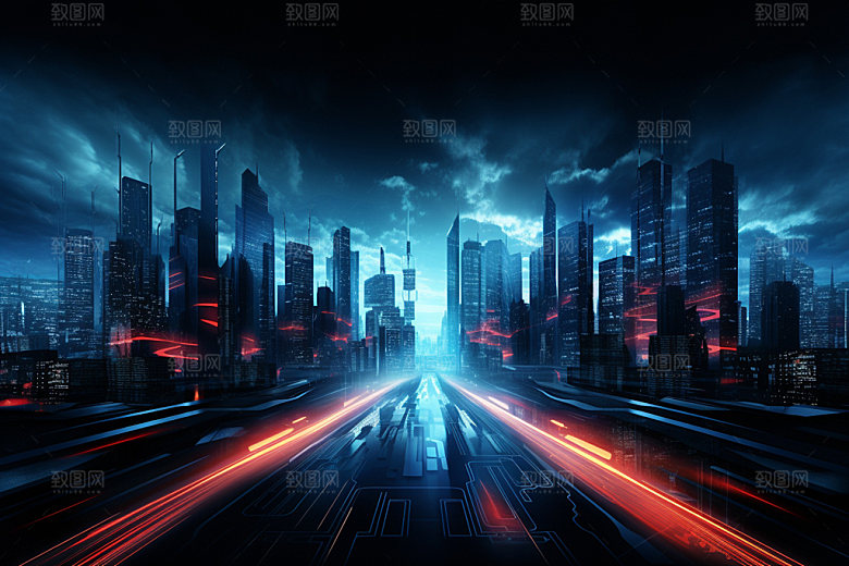 科技都市赛博朋克数字素材