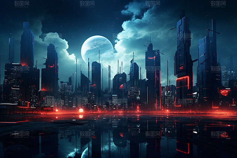 科技都市赛博朋克科创素材